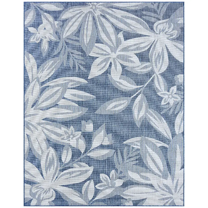 Edda Blue Floral 9 x 12 Indoor-Outdoor Area Rug