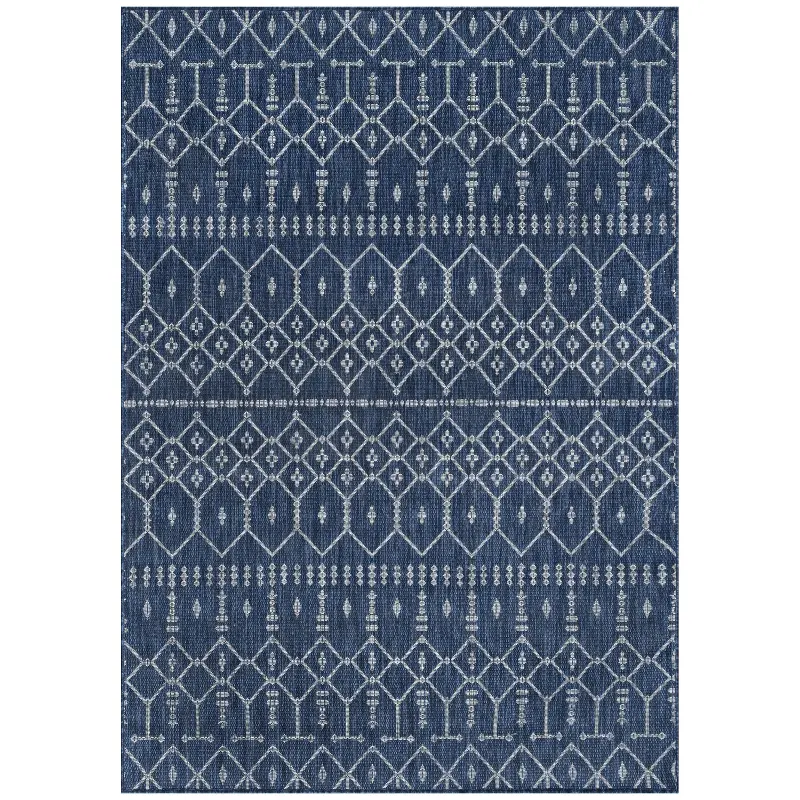 Evka 8 x 10 Navy Blue Indoor-Outdoor Area Rug