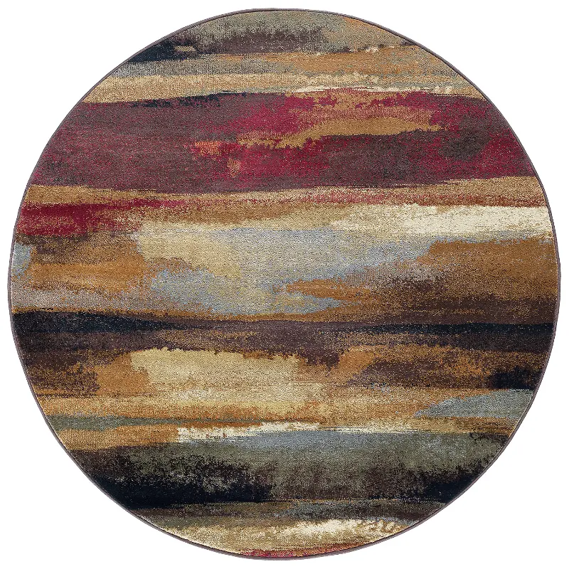 Dakota 8' Round Multicolor Area Rug