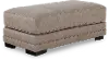 Granger Warm Taupe Leather Look Ottoman