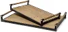 Bensen Large Brown Wood Metal Tray