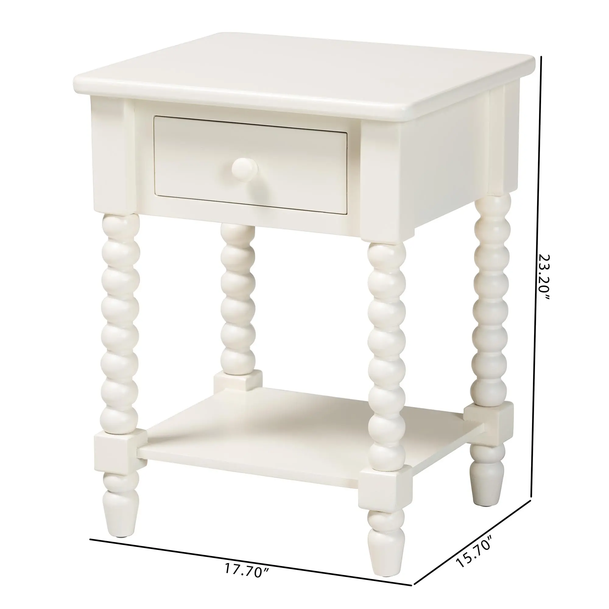 267-14625-RCW Raynera White End Table-3