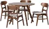 268-14657-10808-RCW Reva Walnut Brown Wood 5-Piece Dining Set