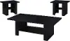 Obsidian Black Grain 3-Piece Table Set