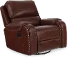 Winslow Brown Faux Leather Swivel Glider Recliner