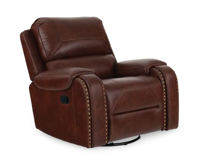 Winslow Brown Faux Leather Swivel Glider Recliner