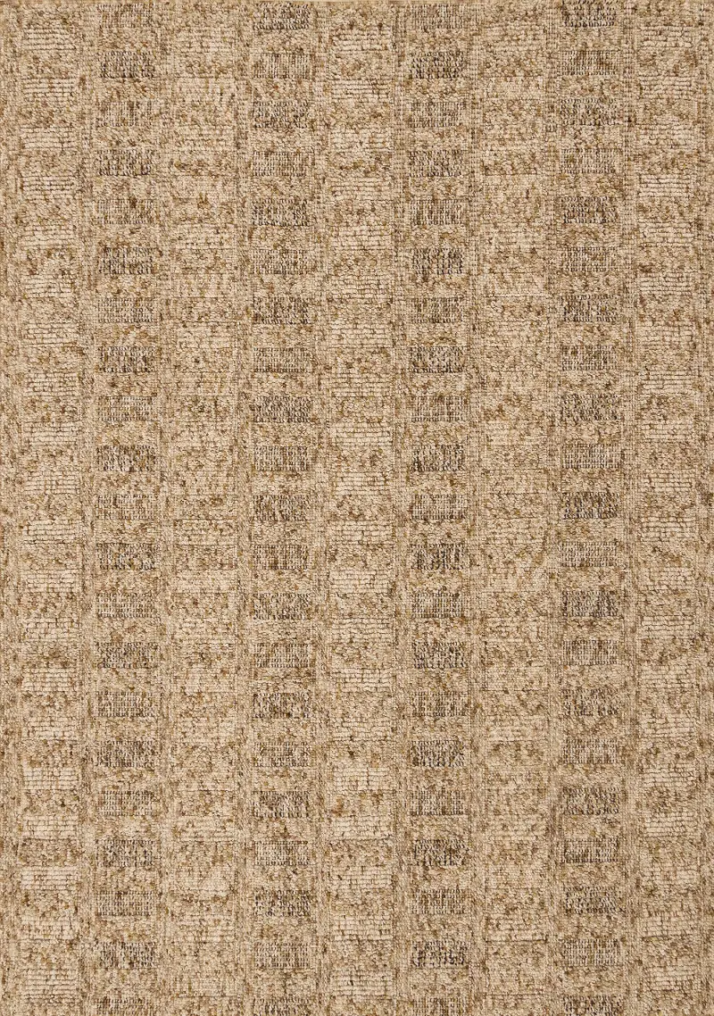 Lexi 5 x 8 Light Brown Textured Grid Area Rug
