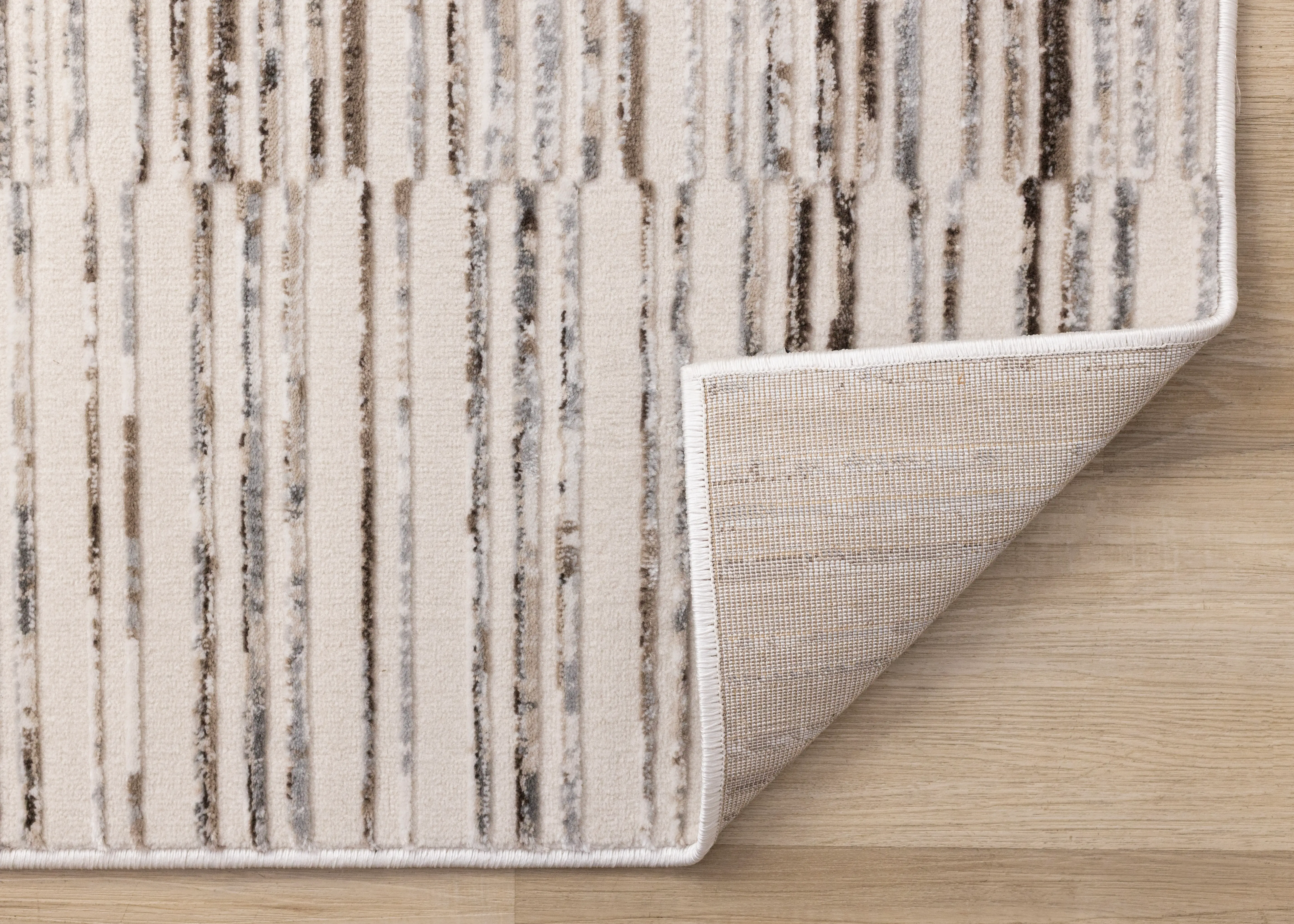 K717-9252 240320 Luca 8 x 10 White and Gray Striped Area Rug-10