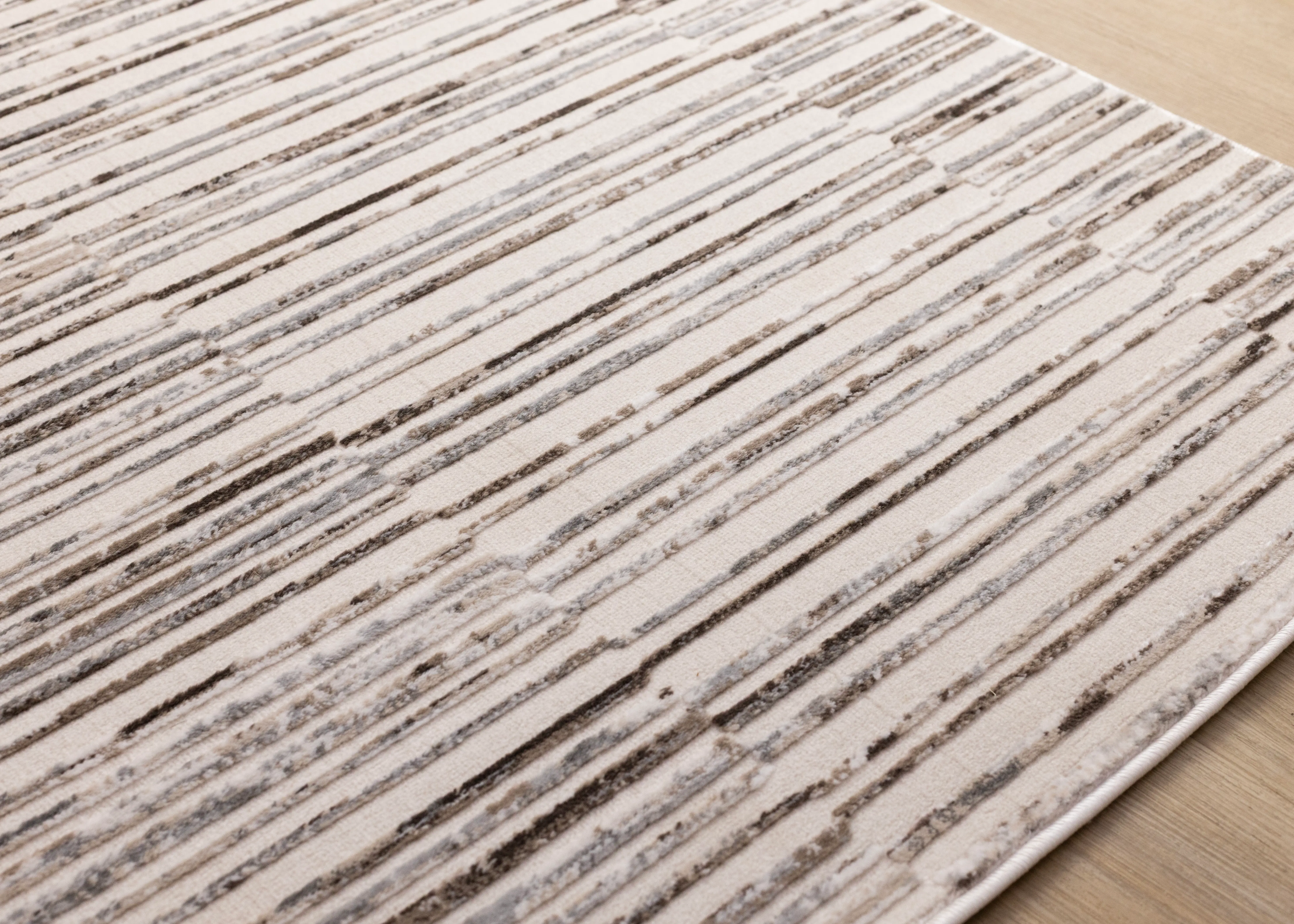 K717-9252 240320 Luca 8 x 10 White and Gray Striped Area Rug-6