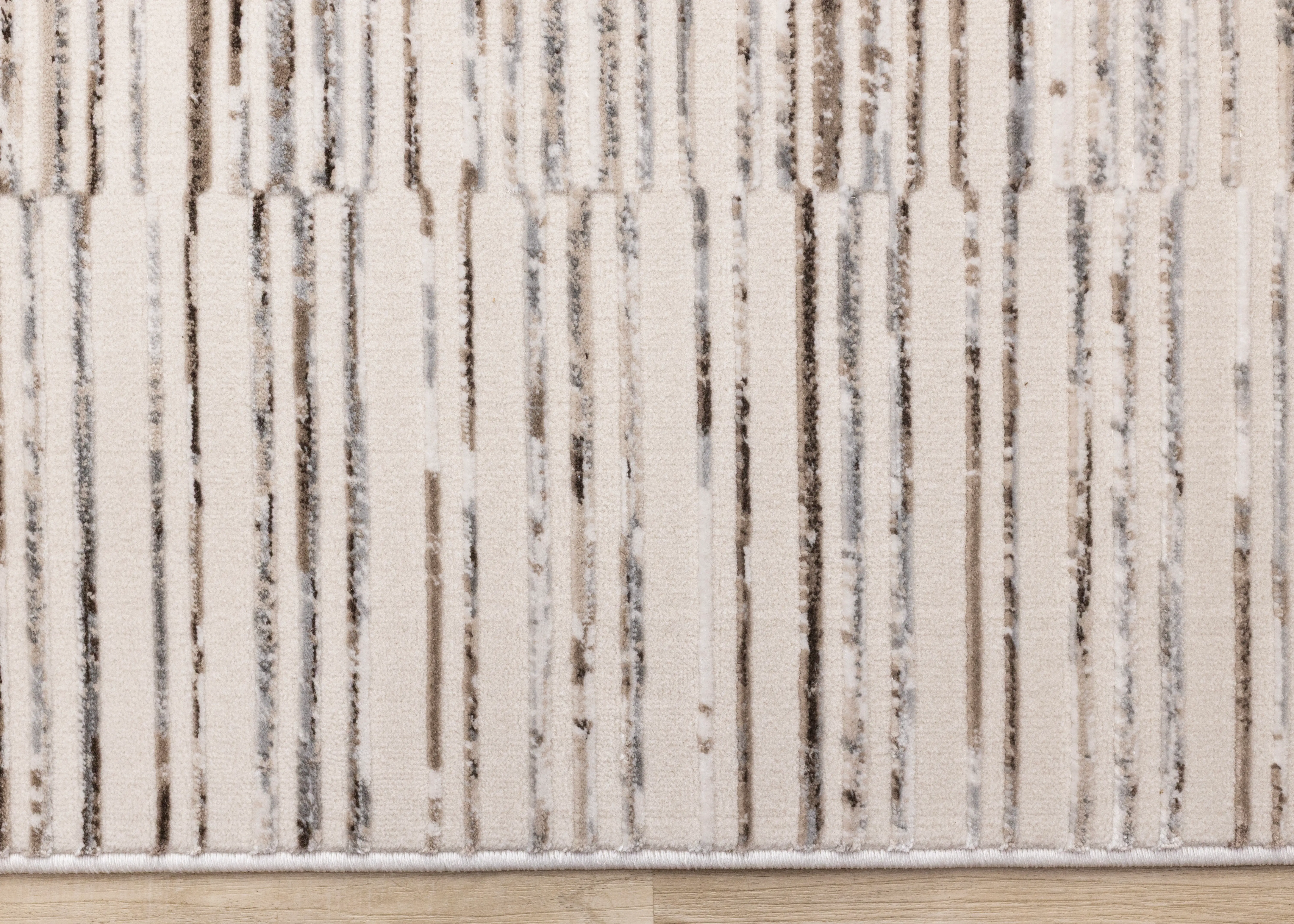 K717-9252 240320 Luca 8 x 10 White and Gray Striped Area Rug-7