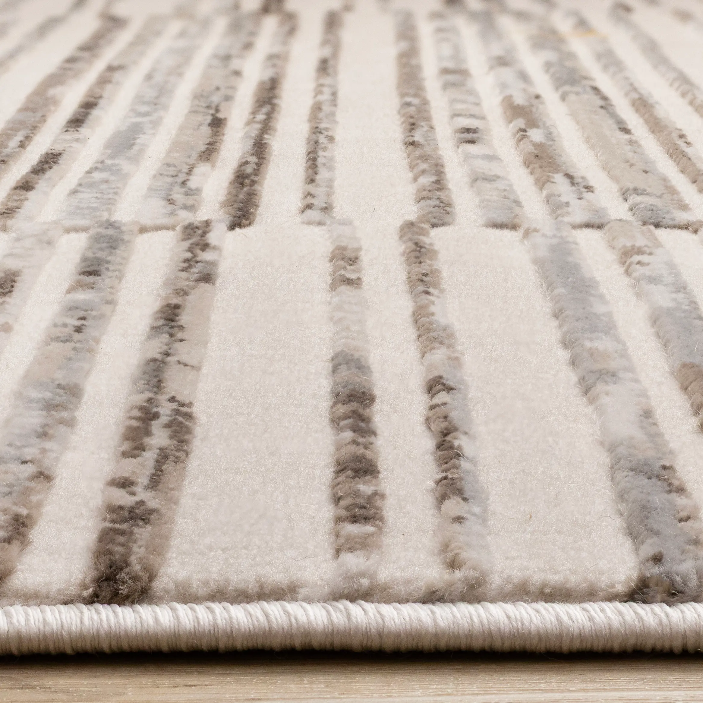 K717-9252 240320 Luca 8 x 10 White and Gray Striped Area Rug-9