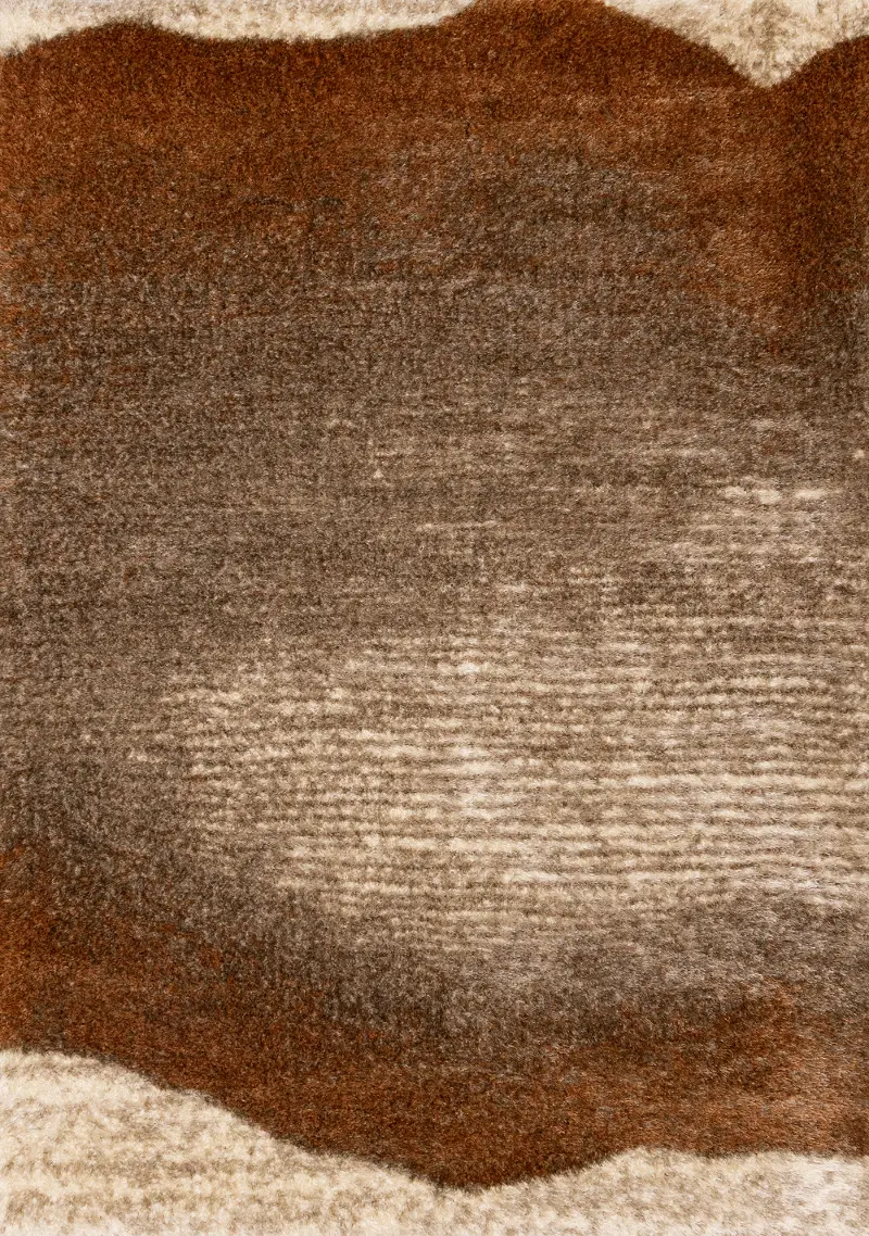 Posh 5 x 8 Orange and Beige Area Rug
