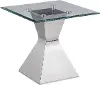Prism Glass and Steel End Table