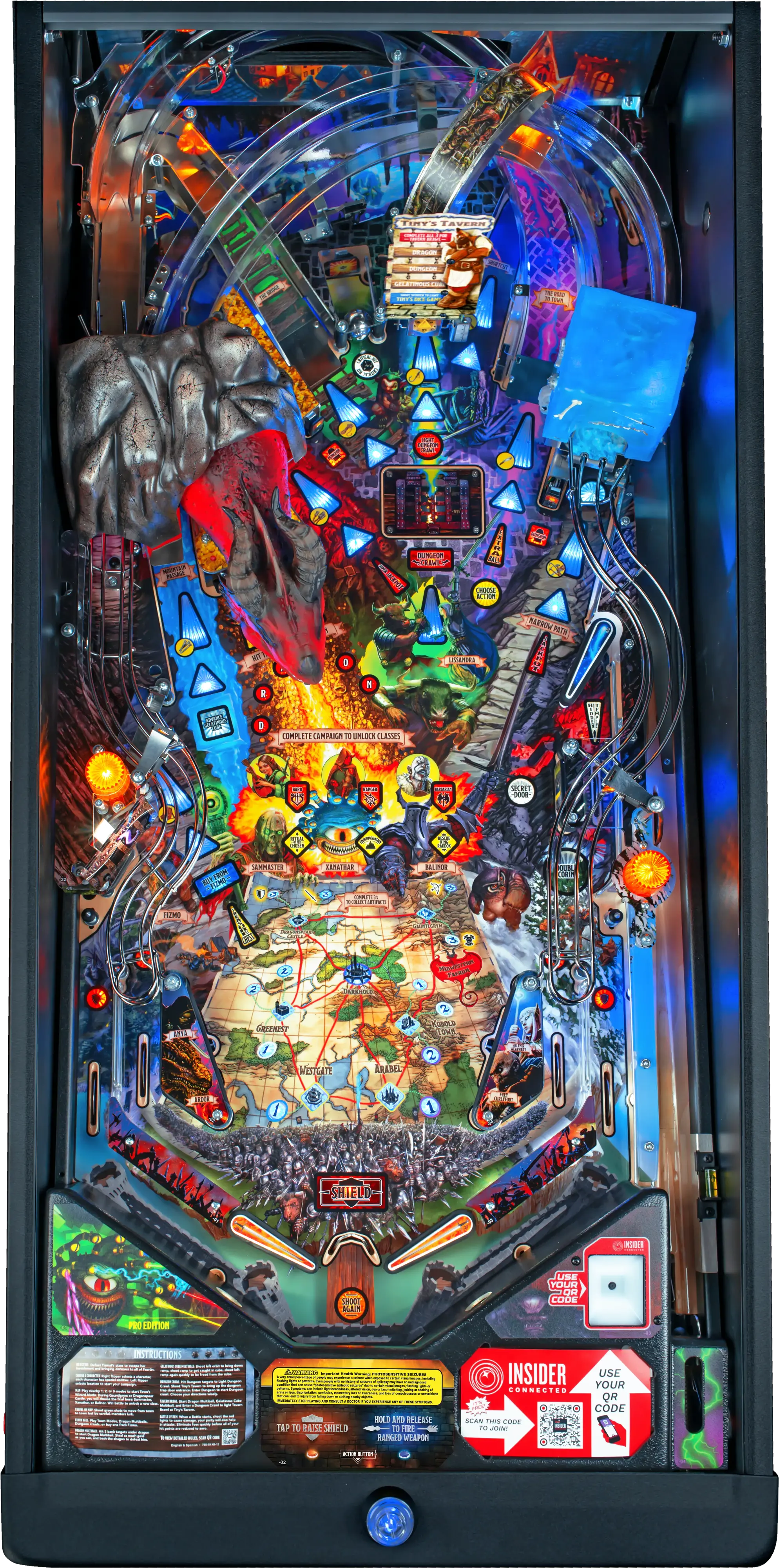 500-55X7-11 Stern Dungeons & Dragons: The Tyrant's Eye Pro Edition Pinball Machine-4