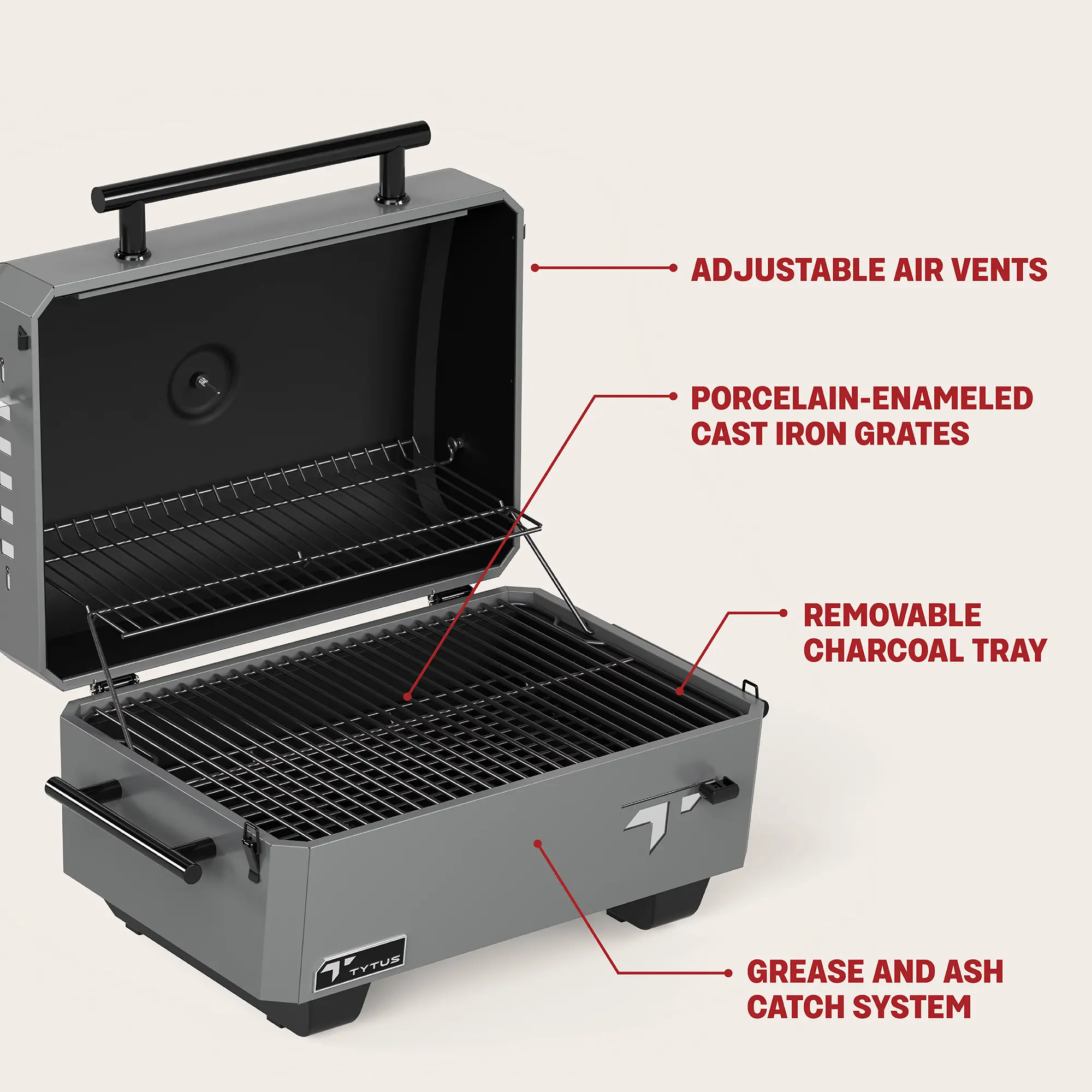 TDT-GHS-CHAR Tytus Emberwood Charcoal Grill-16