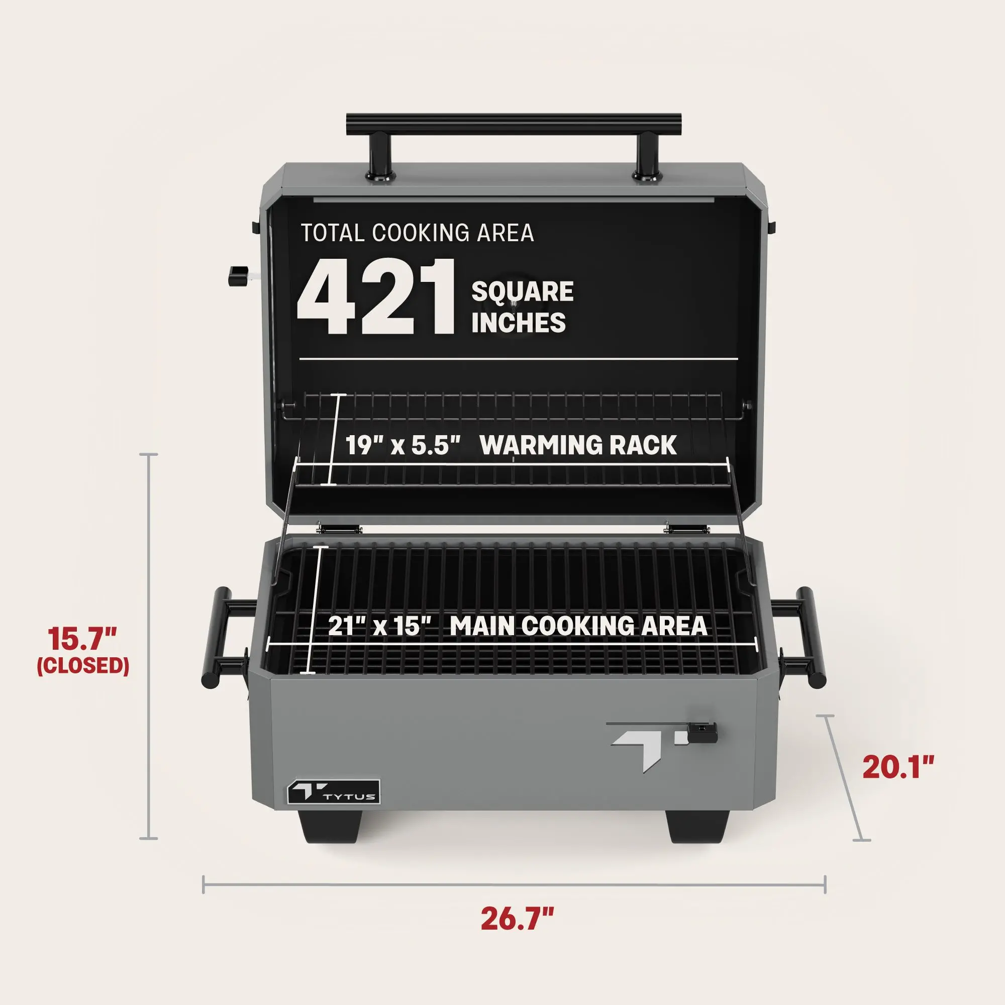 TDT-GHS-CHAR Tytus Emberwood Charcoal Grill-6