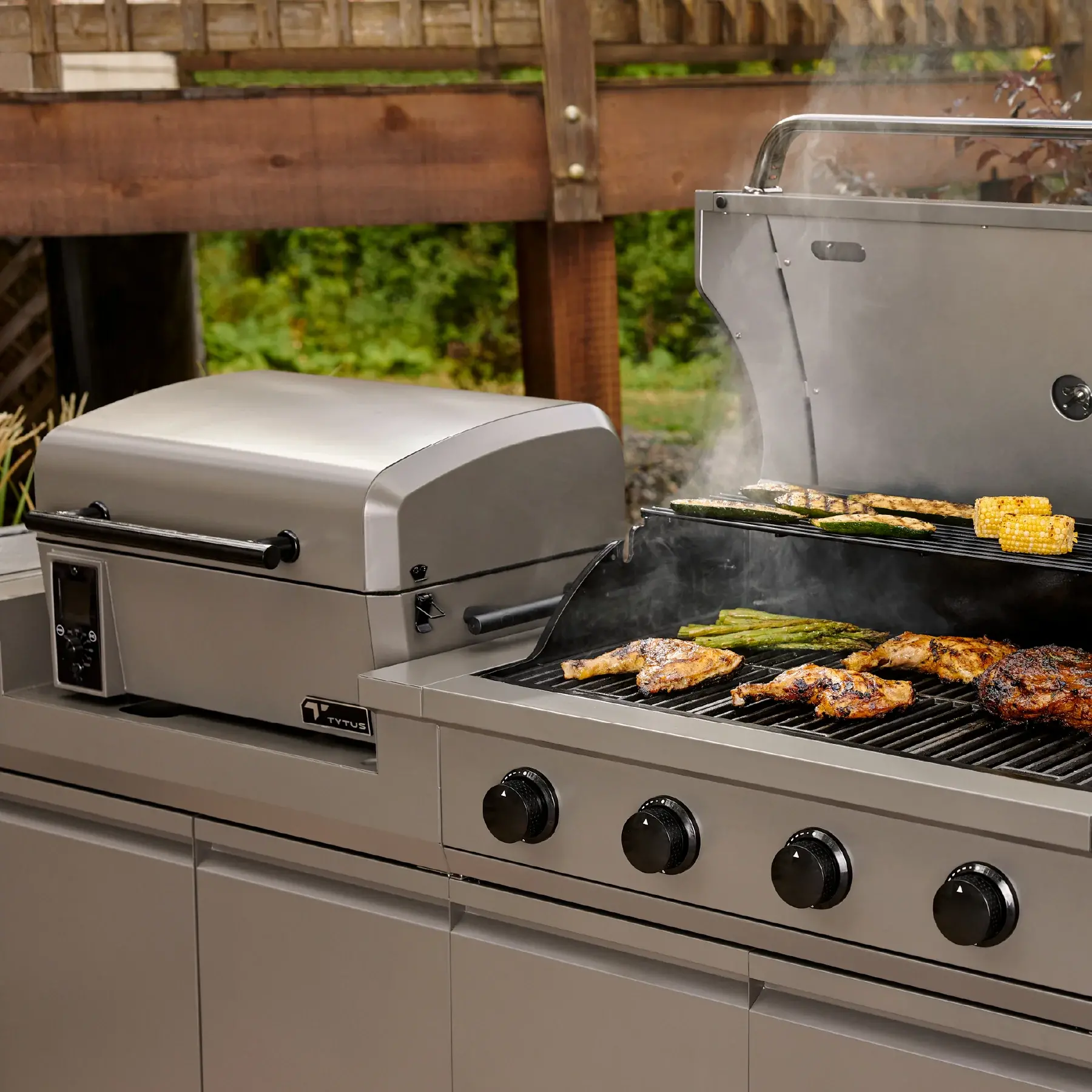 TDT-DUO-SMOK Tytus Modular Duo Grill with Pellet Smoker-11