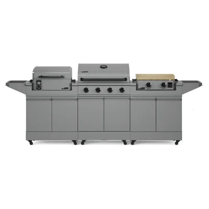 Tytus Modular Trio Grill with Gas Griddle and Pellet Smoker