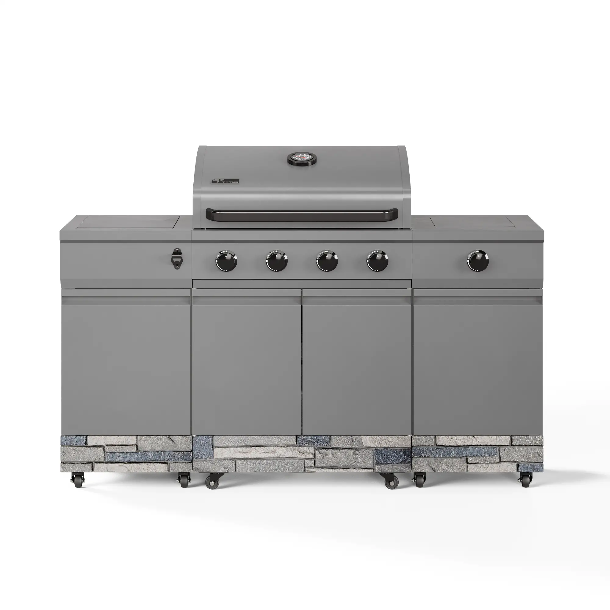 TDT-021-0102 Tytus Fresno 5-Burner Liquid Propane Grill - Gunmetal and Shadow Stone-1