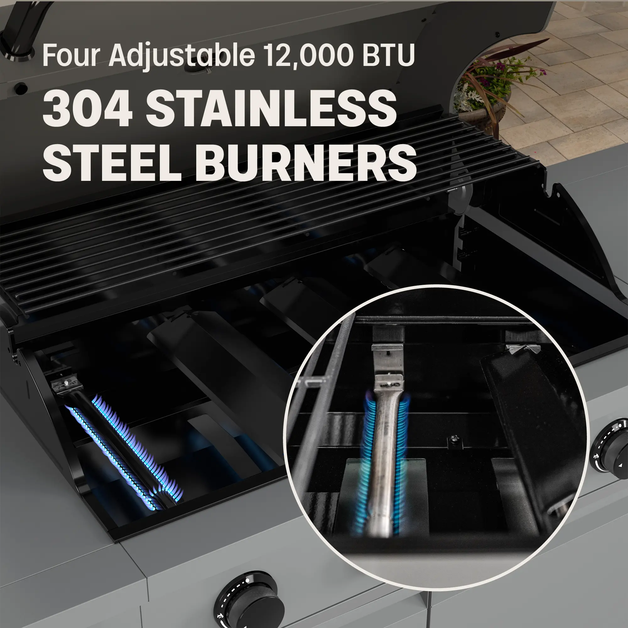 TDT-021-0102 Tytus Fresno 5-Burner Liquid Propane Grill - Gunmetal and Shadow Stone-12