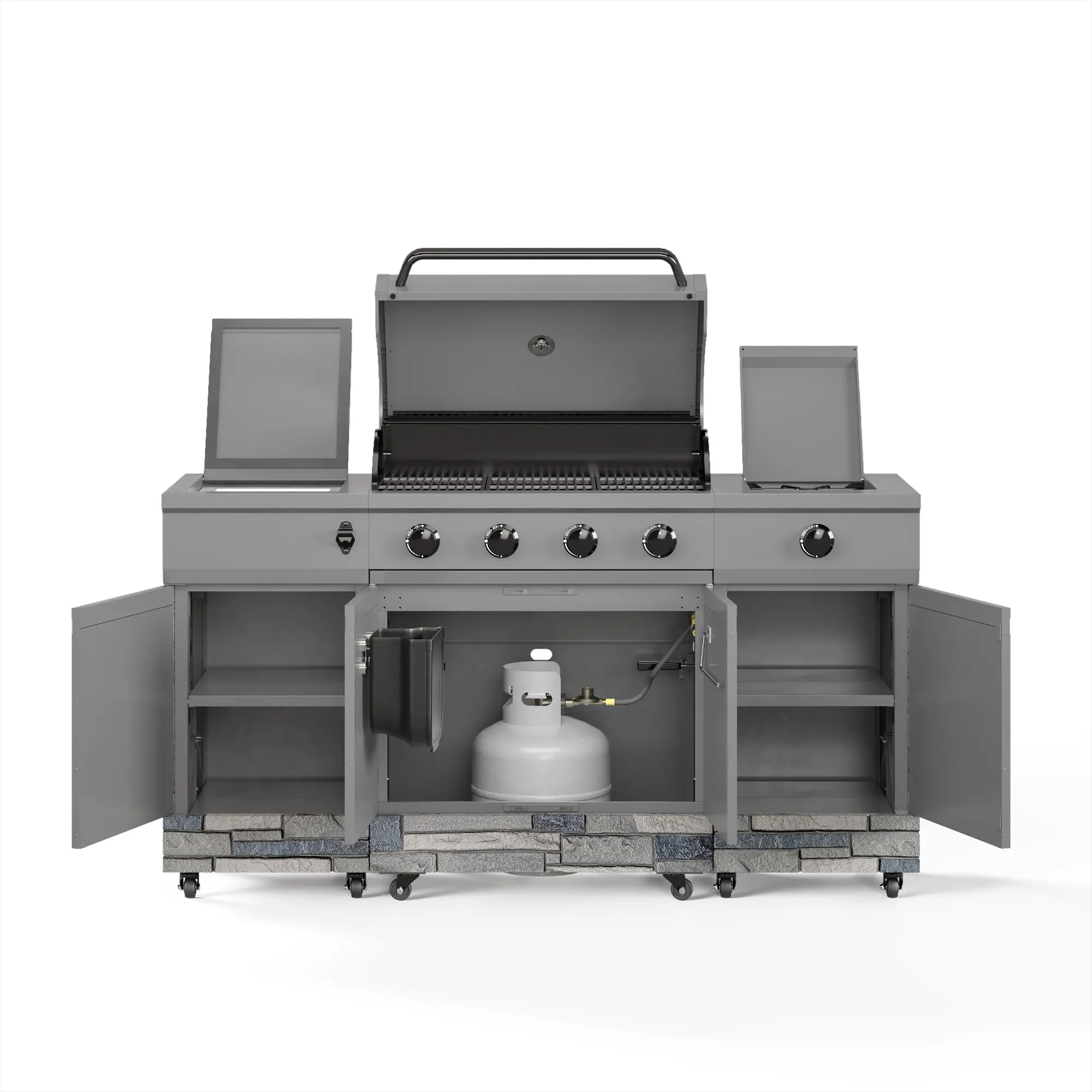 TDT-021-0102 Tytus Fresno 5-Burner Liquid Propane Grill - Gunmetal and Shadow Stone-4