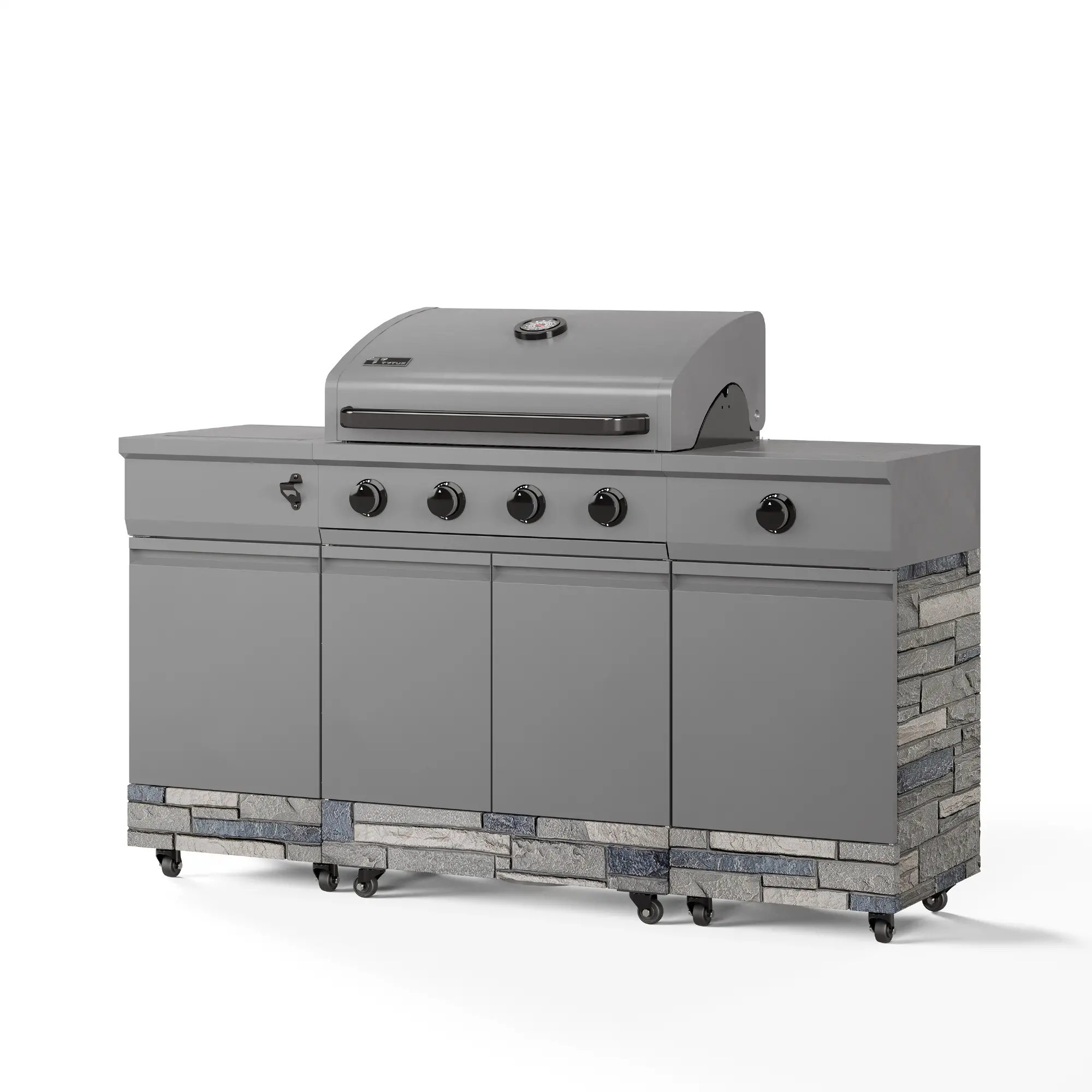 TDT-021-0102 Tytus Fresno 5-Burner Liquid Propane Grill - Gunmetal and Shadow Stone-5