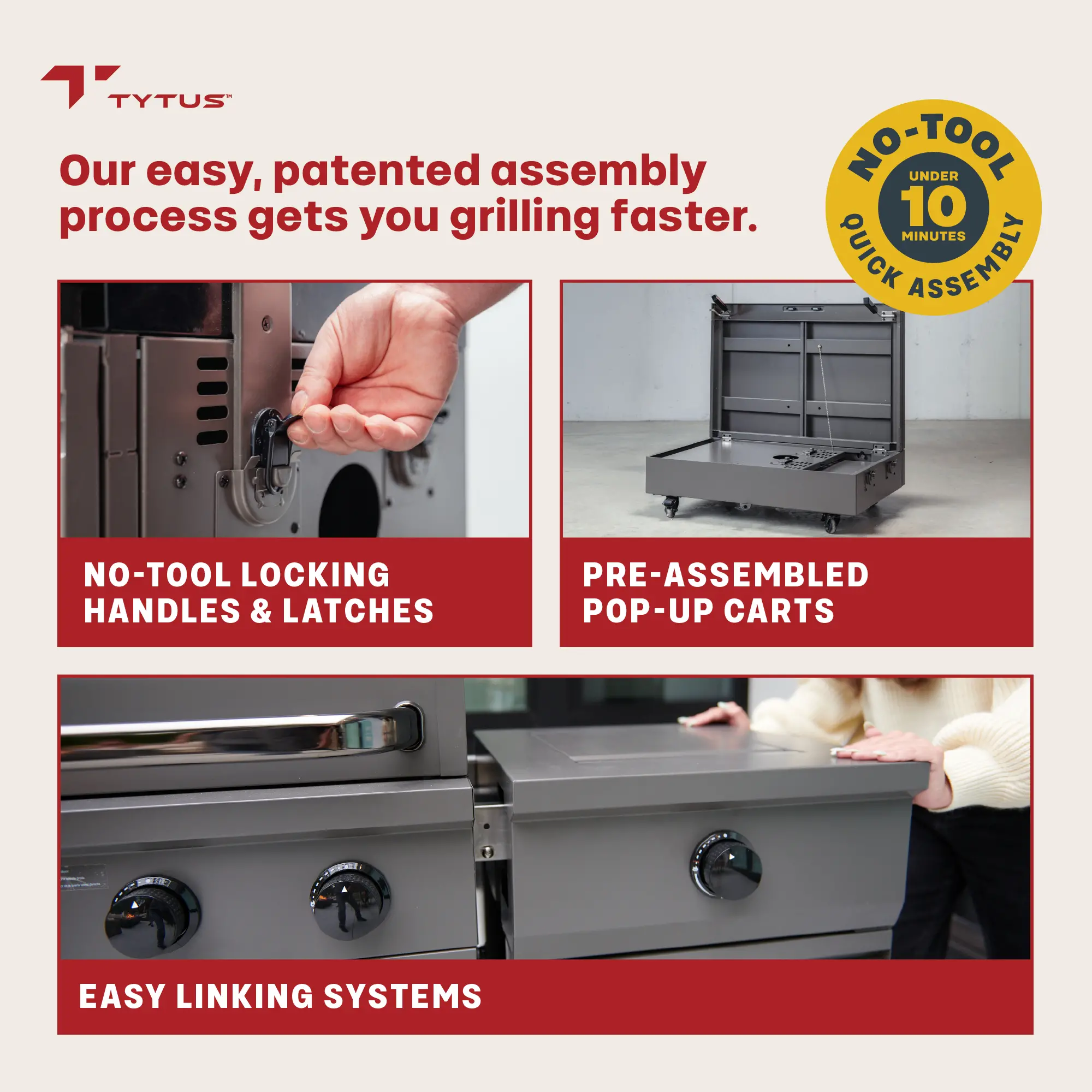 TDT-021-0102 Tytus Fresno 5-Burner Liquid Propane Grill - Gunmetal and Shadow Stone-7