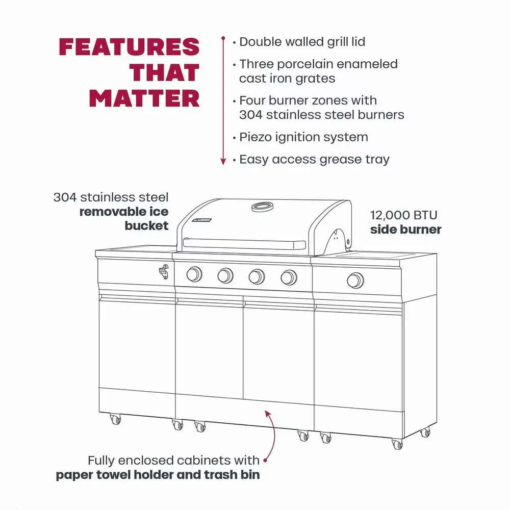 TDT-021-0102 Tytus Fresno 5 Burner Liquid Propane/Natural Gas Convertible Grill-3
