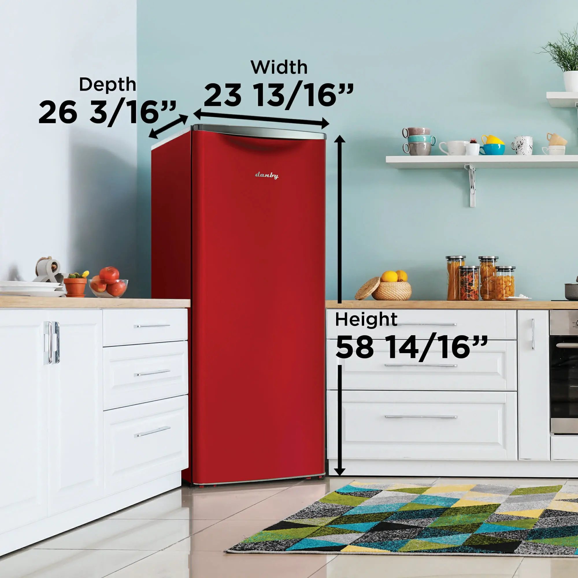 DAR110A3LDB Danby 11 Cu Ft Apartment Compact Refrigerator - Red-3