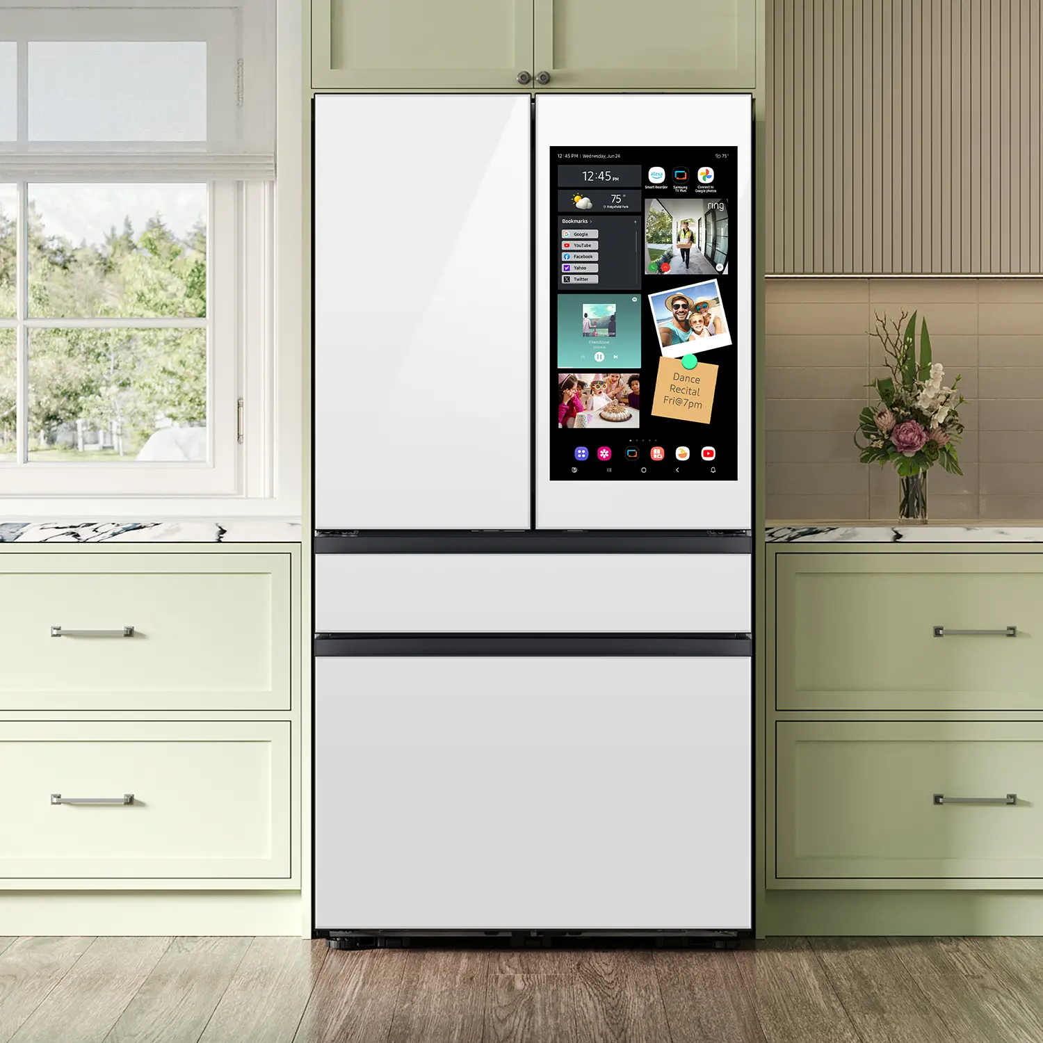 Samsung Bespoke 29 Cu Ft French Door Refrigerator - White Glass-2
