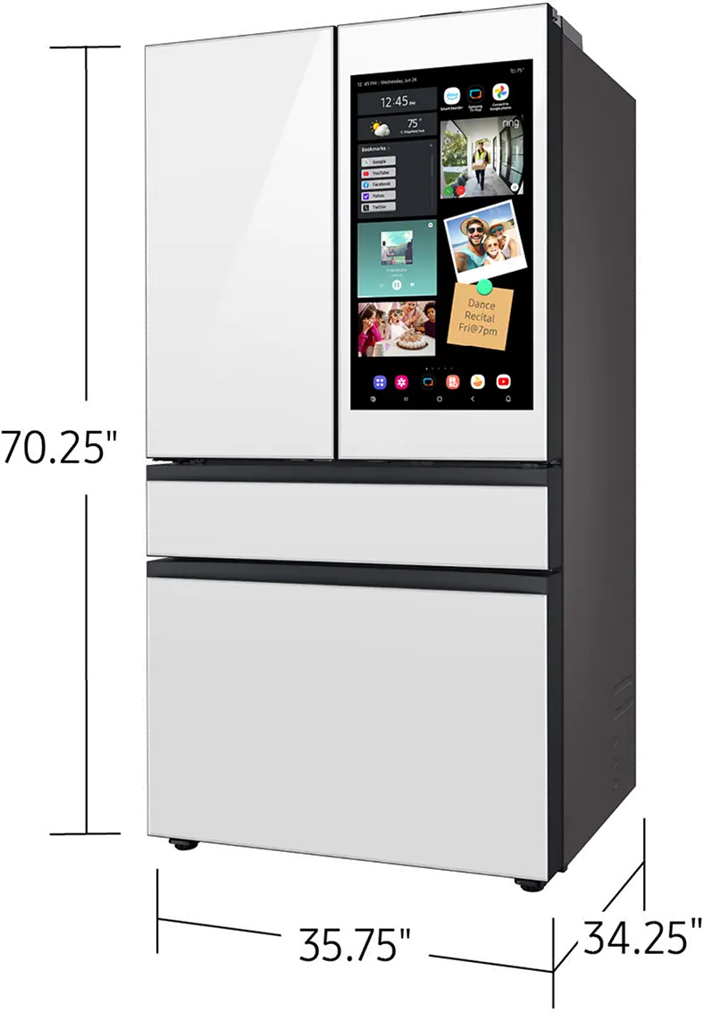 Samsung Bespoke 29 Cu Ft French Door Refrigerator - White Glass-3
