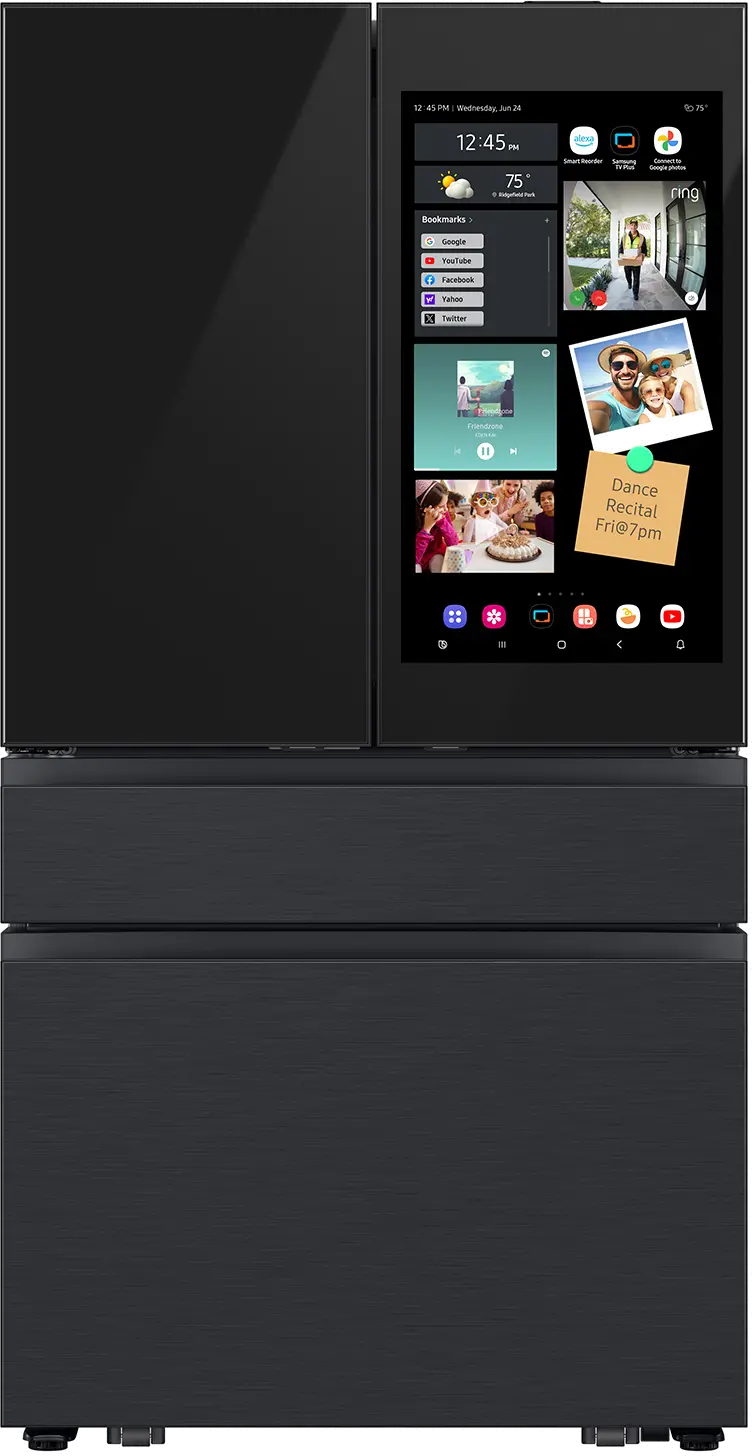 Samsung Bespoke 29 Cu Ft French Door Refrigerator - Charcoal Glass and Matte Black-1