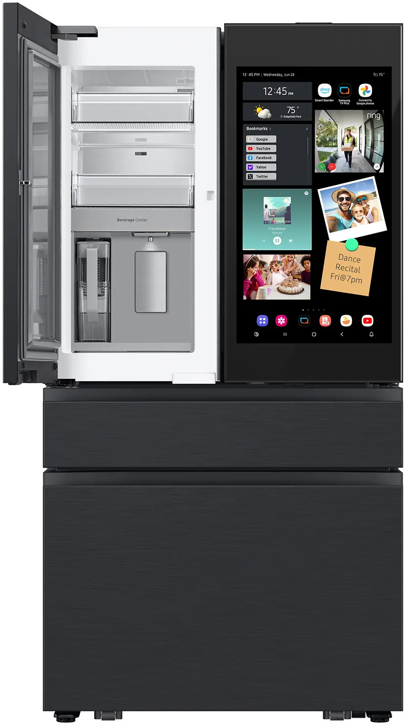 Samsung Bespoke 29 Cu Ft French Door Refrigerator - Charcoal Glass and Matte Black-9