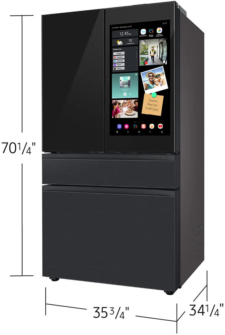 Samsung Bespoke 29 Cu Ft French Door Refrigerator - Charcoal Glass and Matte Black-15