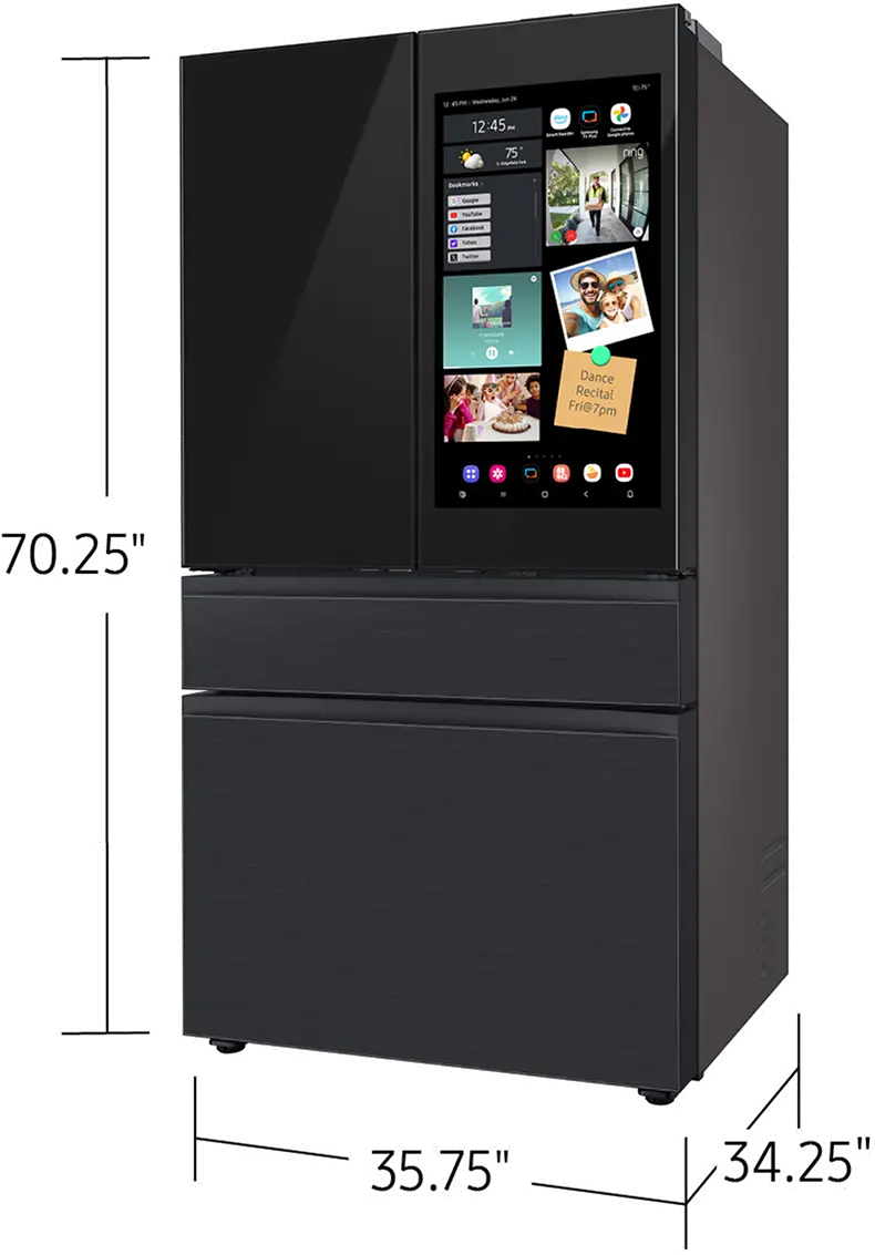 Samsung Bespoke 29 Cu Ft French Door Refrigerator - Charcoal Glass and Matte Black-3