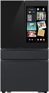 Samsung Bespoke AI 23 Cu Ft French Door Refrigerator – Counter‑Depth Charcoal Glass and Matte Black with AI Family Hub™+