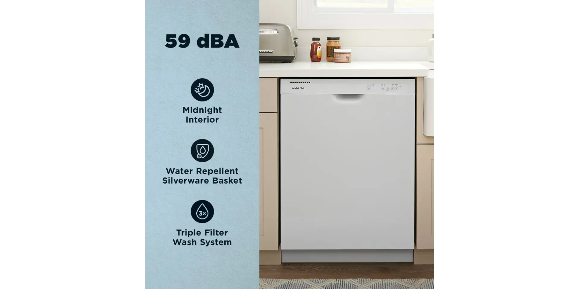 ADFS2524RW Amana Front Control Dishwasher - White-4