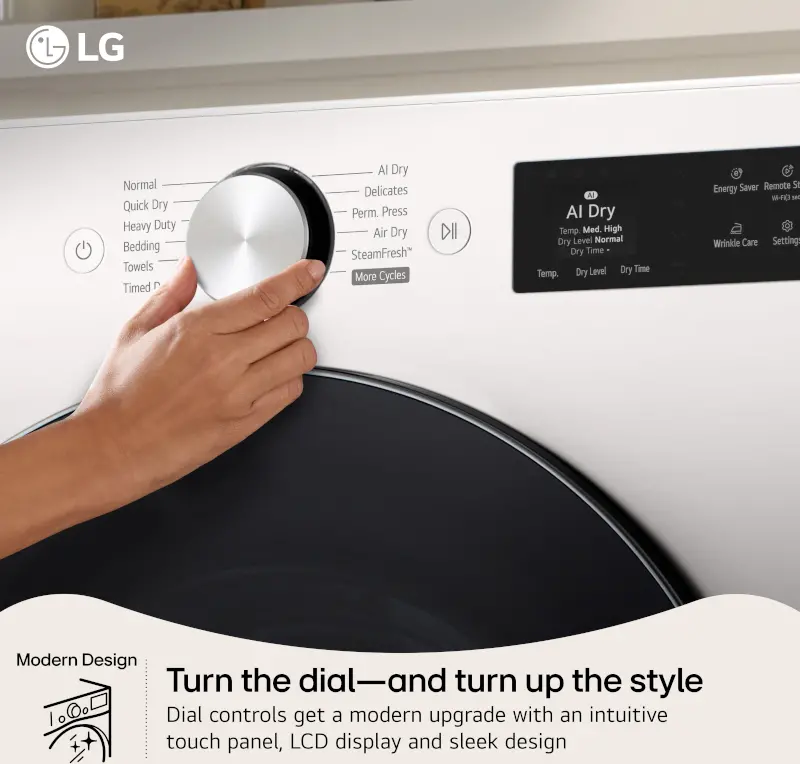 DLGX5801A LG 7.4 Cu Ft Ultra Large Capacity Smart Gas Dryer - Alpine White-6