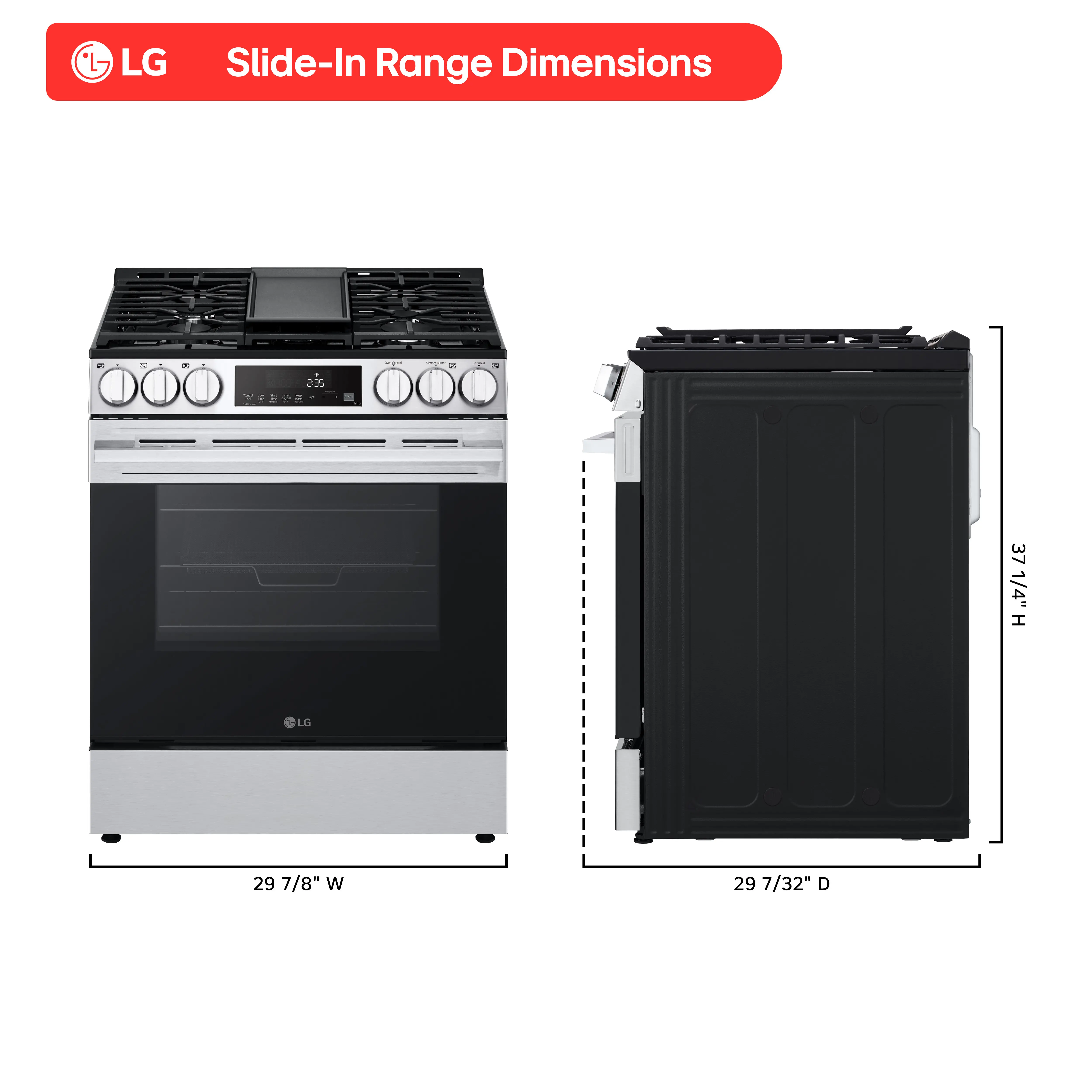 LSGL5833X LG 5.8 Cu Ft Single Oven Gas Range - Stainless Steel-3