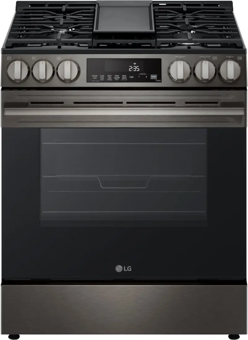 LG 5.8 Cu Ft Smart Gas Single Oven Range - Black Stainless Steel