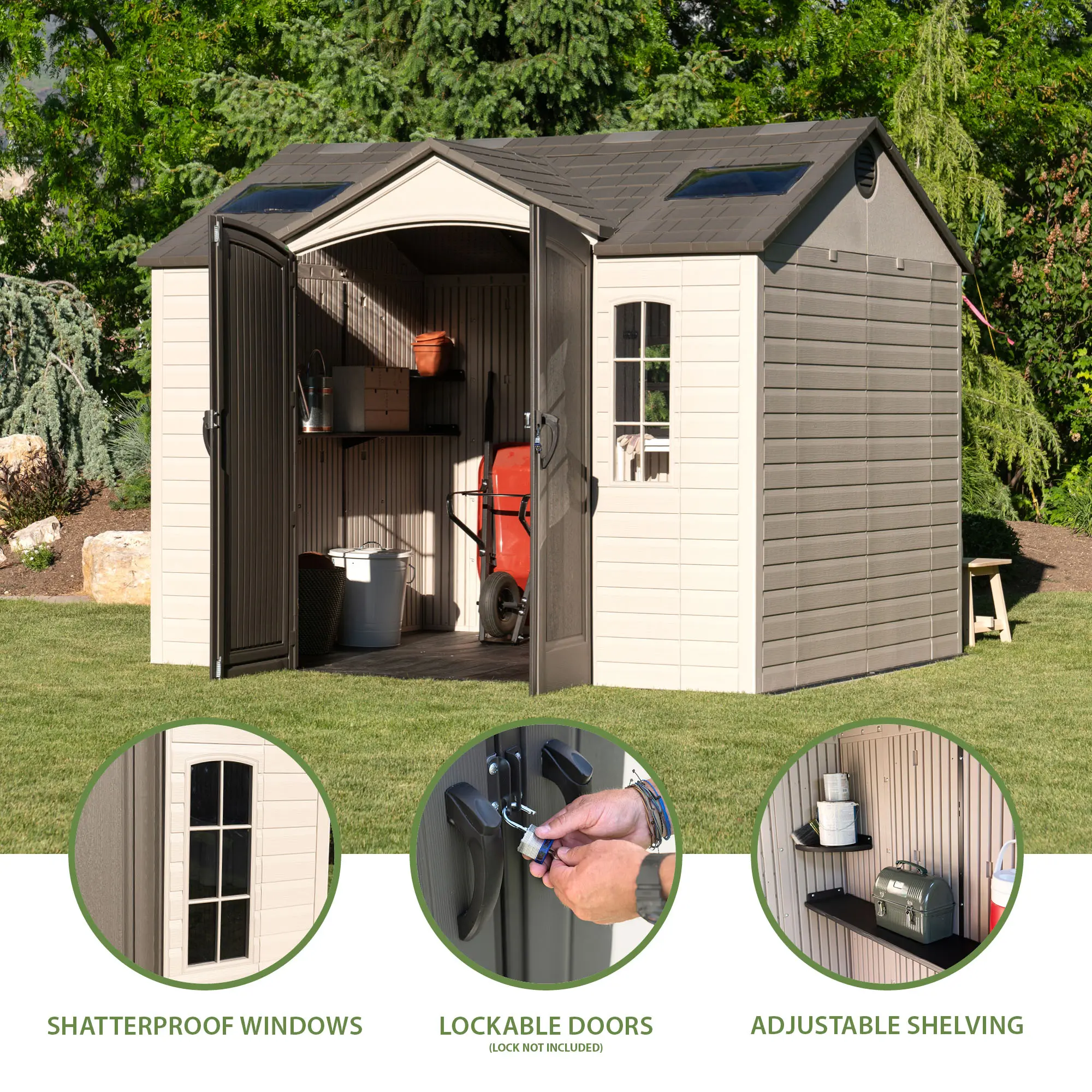 60005 Lifetime 10 ft. x 8 ft. Outdoor Storage Shed-3