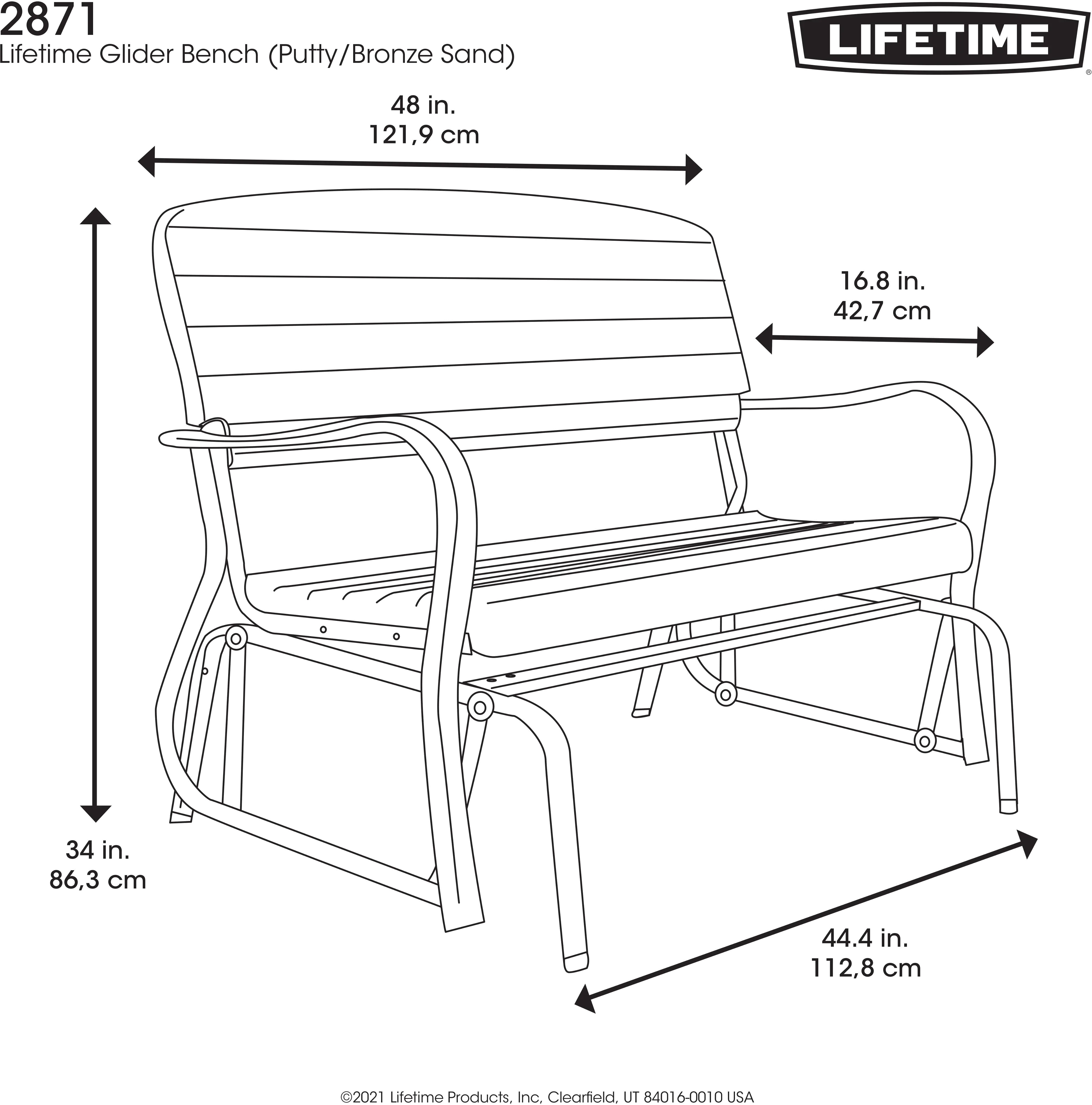 2871 Lifetime Large Outdoor Glider Bench-7