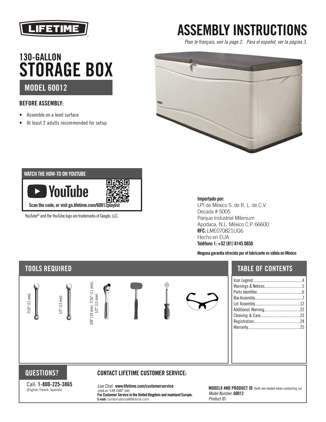 60012 Lifetime 130 Gallon Outdoor Storage Box-9