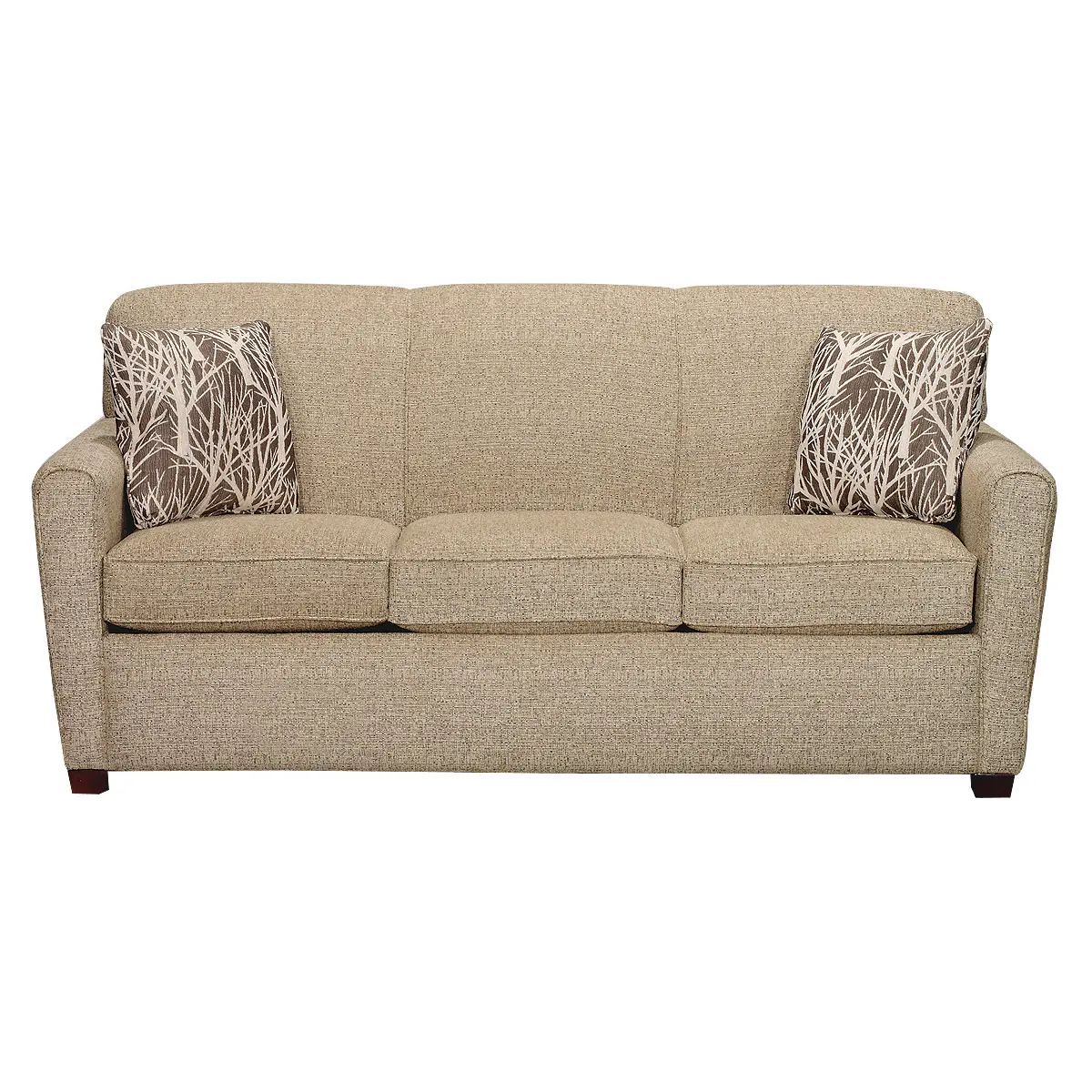 79 Inch Burlap Upholstered Sofa Sleeper-1