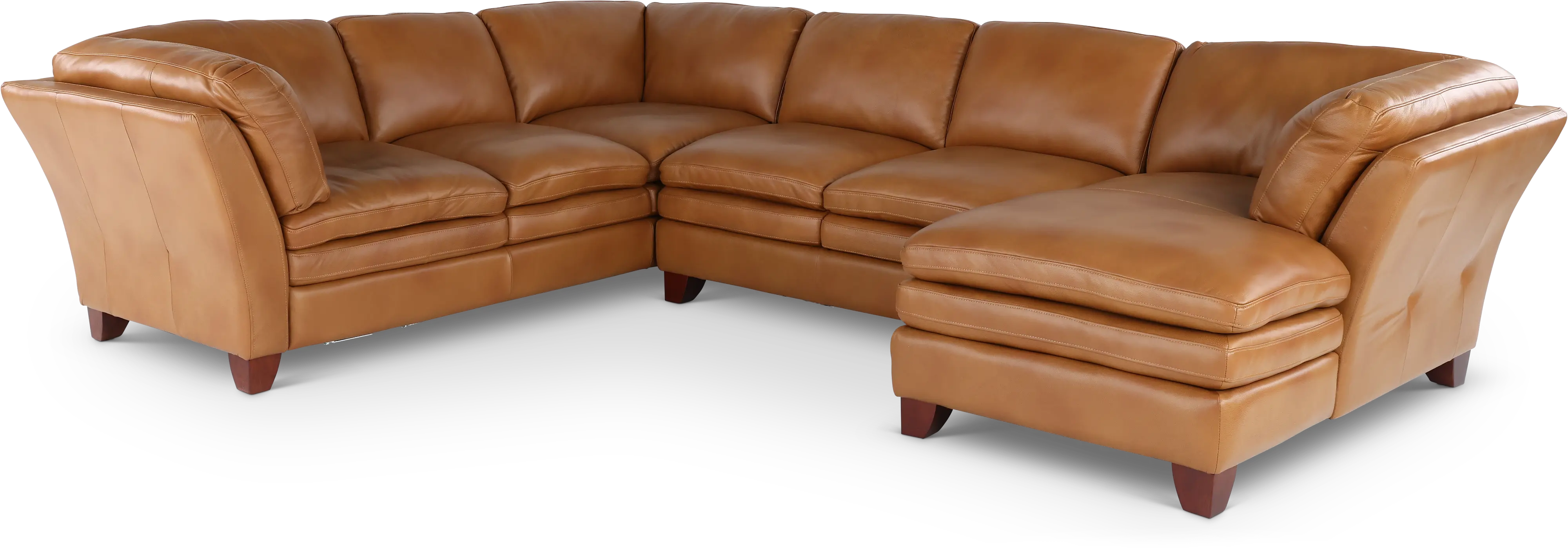 Sierra Camel Brown Leather 3 Piece Sectional-1