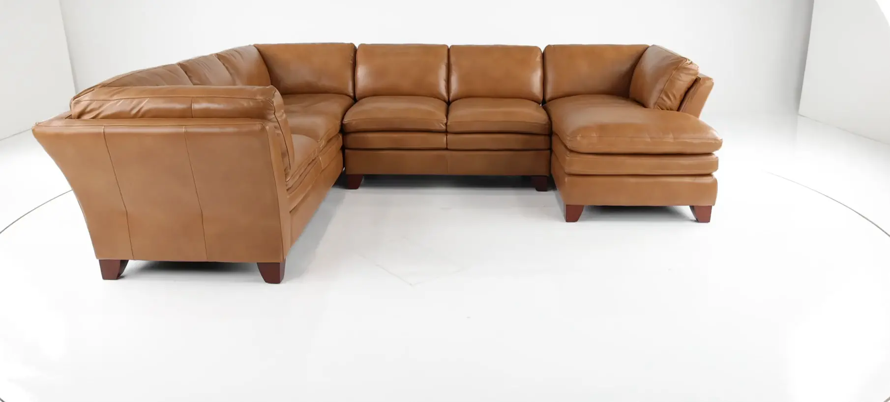 Sierra Camel Brown Leather 3 Piece Sectional-4