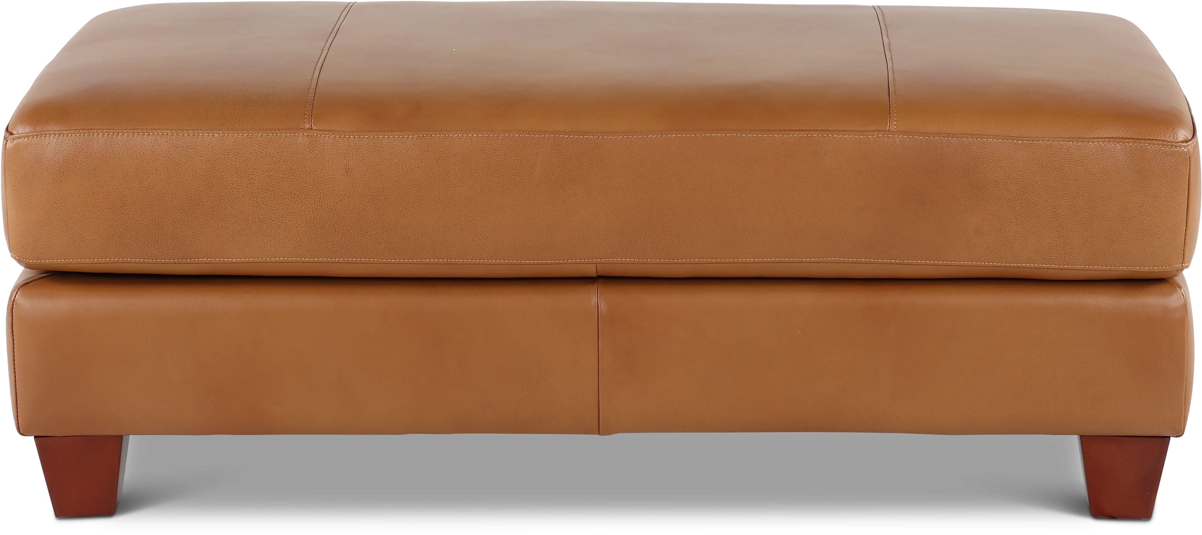 Sierra Camel Brown Leather Storage Ottoman-1