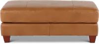 Sierra Camel Brown Leather Storage Ottoman