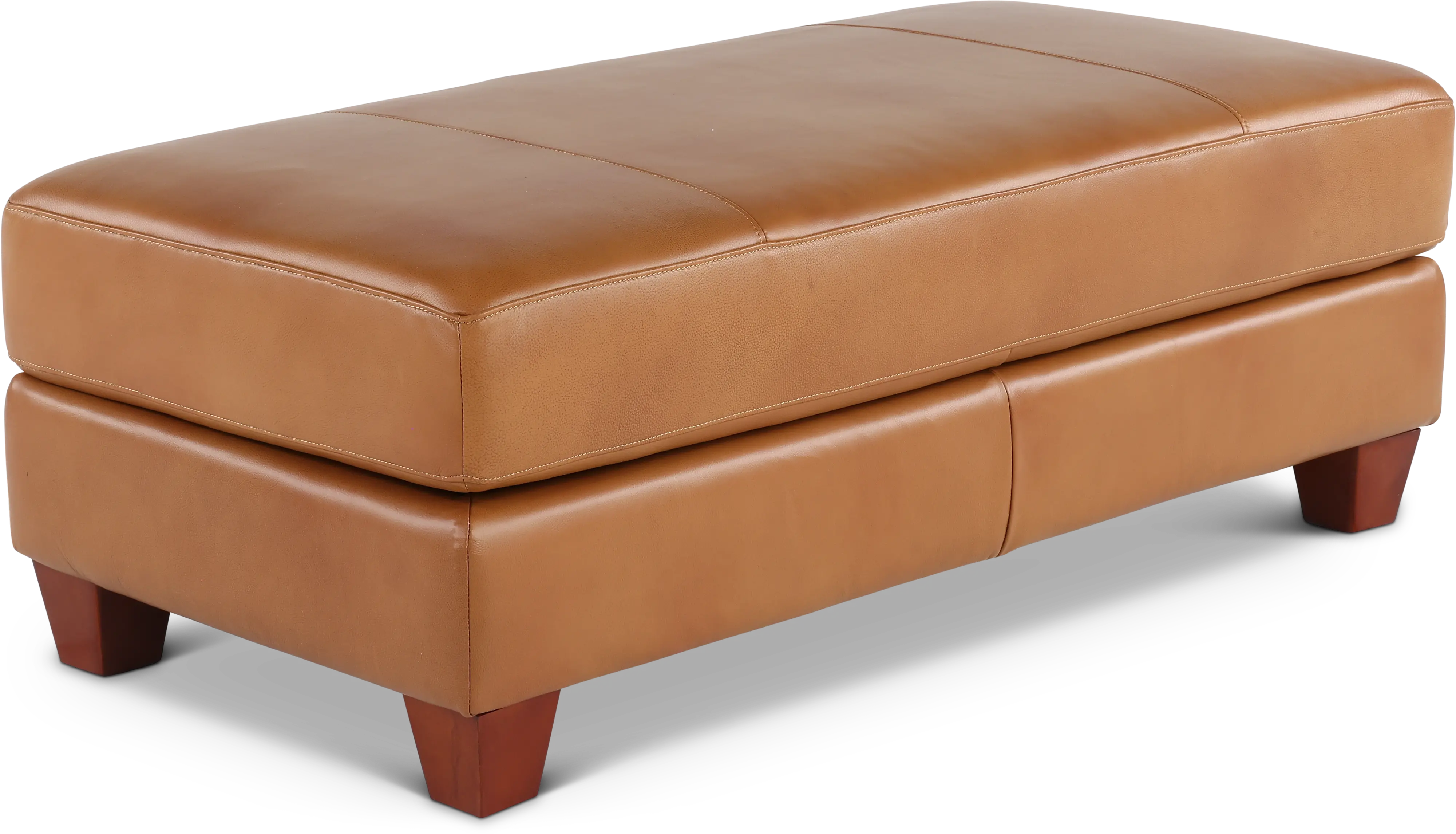 Sierra Camel Brown Leather Storage Ottoman-4