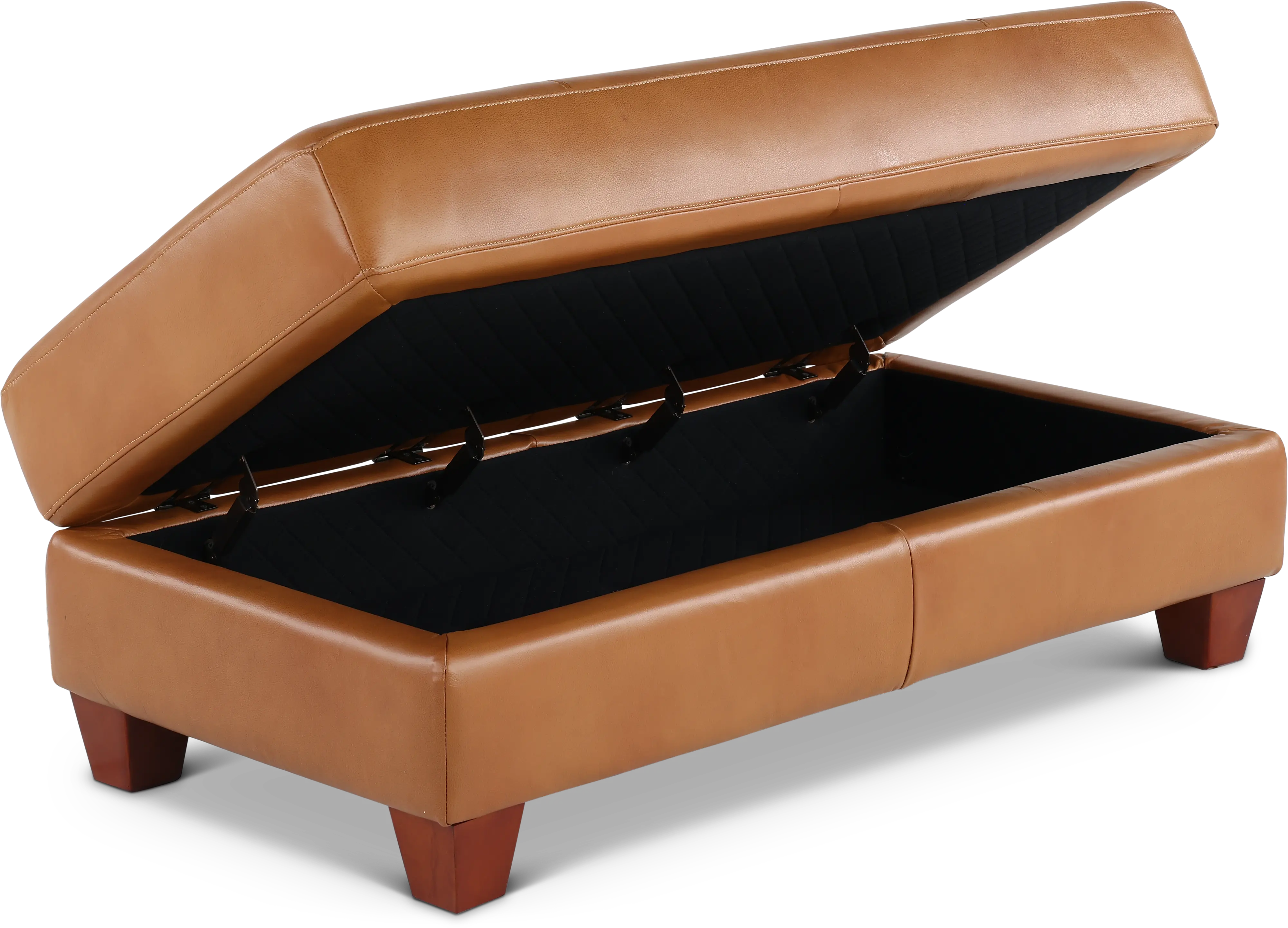 Sierra Camel Brown Leather Storage Ottoman-6